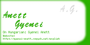 anett gyenei business card